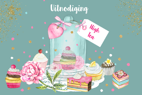 Uitnodiging High Tea met taartjes