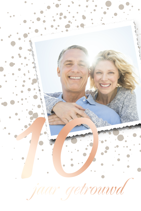 Jubileum uitnodiging 10 jaar getrouwd met folie