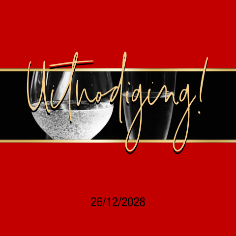 Uitnodiging borrel chique wijnglas
