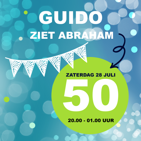 Kleurrijke uitnodiging voor een 50e verjaardag