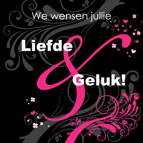Eigentijdse felicitatiekaart met krullen