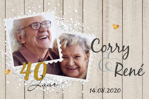 Jubileum Kaart met foto's - 40 jaar getrouwd