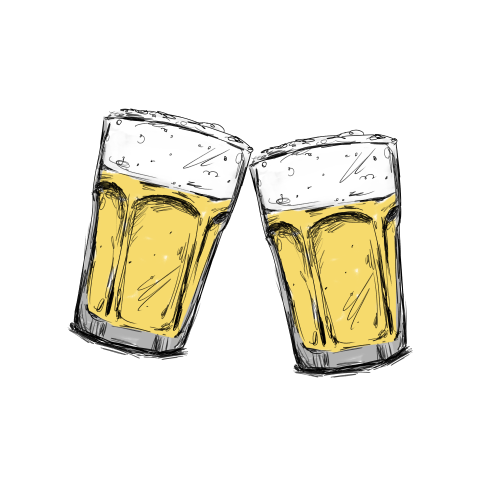 Sluitzegel met proostende Bierglazen