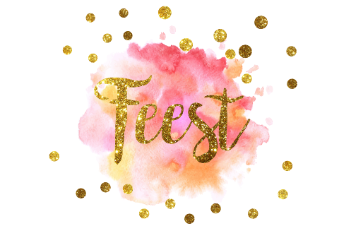 Hippe uitnodiging met gouden confetti