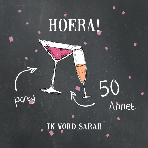 Vrolijke originele sarah uitnodiging