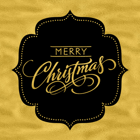 kerstkaart met gouden oosters schild