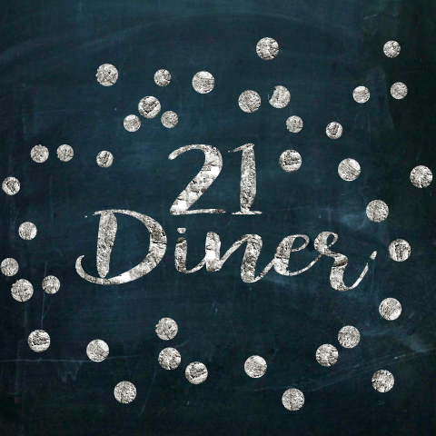 Stippen uitnodiging voor 21 diner