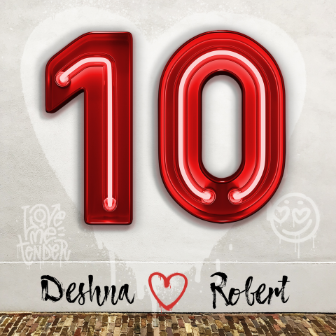 10 jaar Getrouwd in Neon