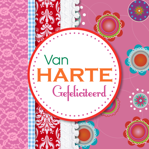 Vrolijke kaart met verschillende stofjes