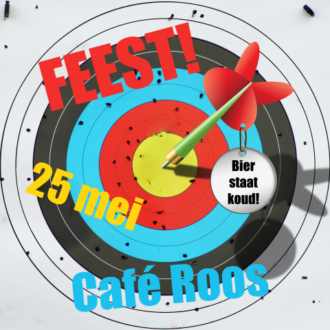 Feestelijke uitnodiging met dartbord