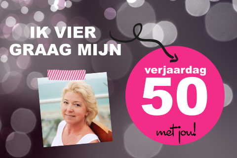 Vrolijke uitnodiging voor een 50e verjaardag met foto