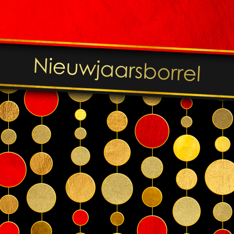 Nieuwjaarsborrel stijlvol goud en rood