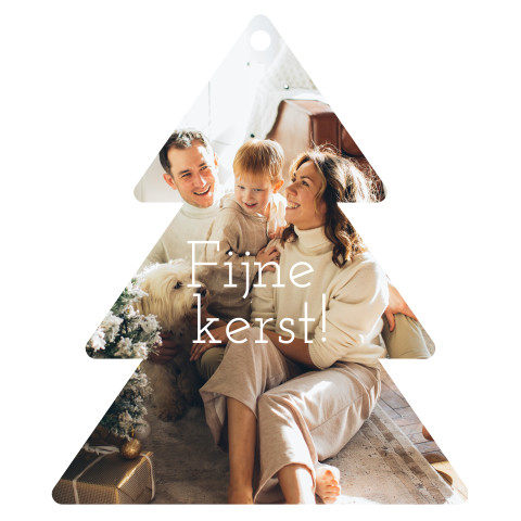 kerstkaart in de vorm van een kerstboom