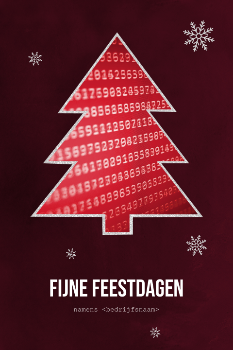 Zakelijke kerstkaart ict met foto in kerstboom