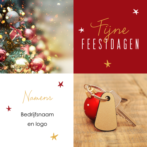 Zakelijke kerstkaart vastgoed met sleutels