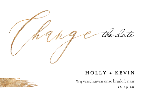 Klassieke change the date kaart met stijlvolle typografie
