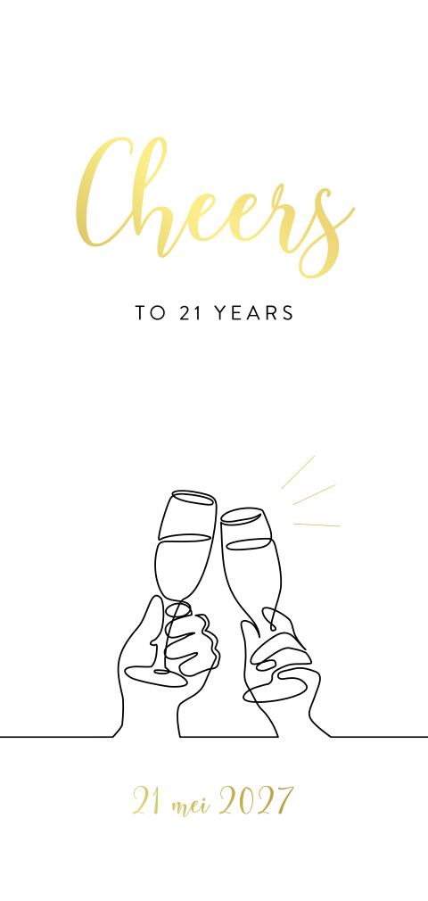 21 diner met lijntekening champagne en goudfolie