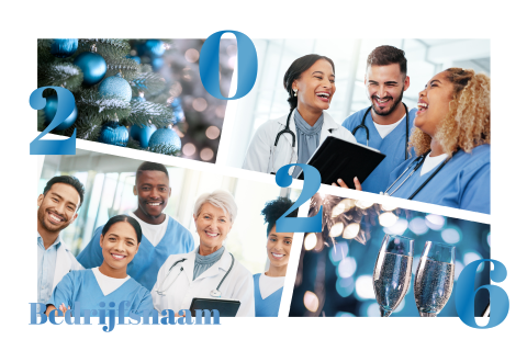 Foto kerstkaart met hoogglans blauw 2026