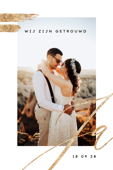 Wij zijn getrouwd kaart met klassieke typografie