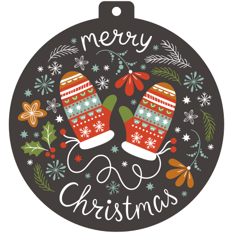 Kerstbal kerstkaart met kerstwanten en foto