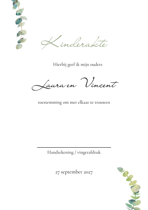 Kinderakte flowerhoop op A4