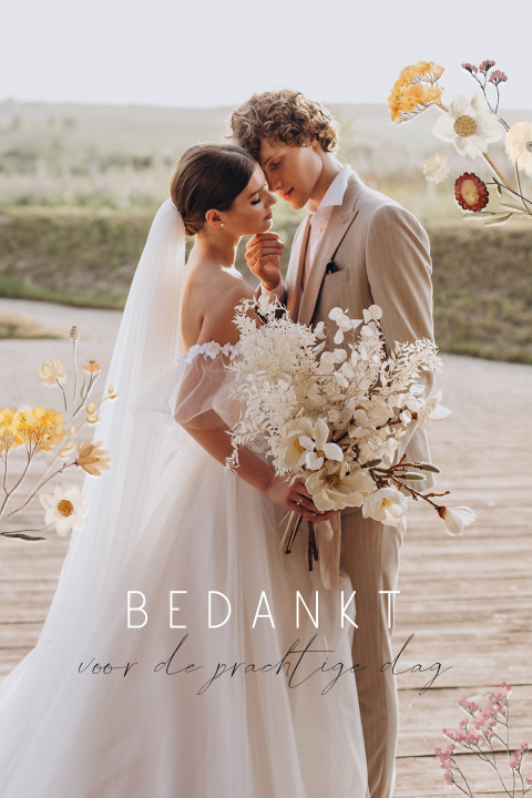 Foto bedankkaart met wilde bloemen