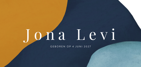 Trendy geboortekaartje jongen met abstracte verfvlekken
