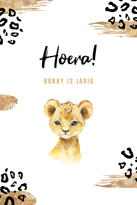 Jungle uitnodiging voor een kinderverjaardag met welpje