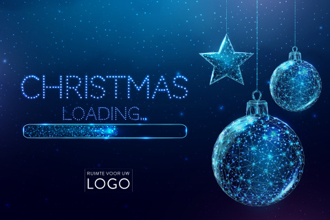 Kerstkaart met low poly stijl kerstballen