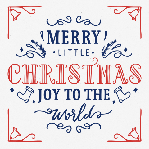 Duurzame kerstkaart met grafische kerst quote