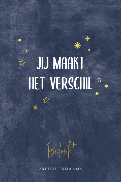 Kerstkaart  voor medewerkers: Jij maakt het verschil