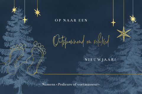 Kerstkaart pedicure of voetmasseur met voeten