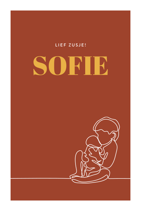 Oneline geboortekaartje 2e kindje broertje met baby zusje