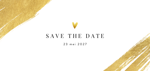 Klassieke save the date kaart met gouden verfstreken