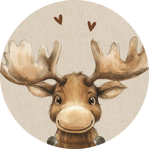 Beige sluitsticker met lief hertje