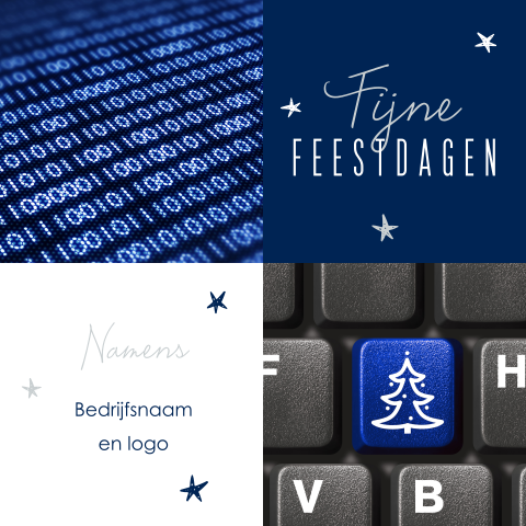 Zakelijke kerstkaart ICT met kerstboom