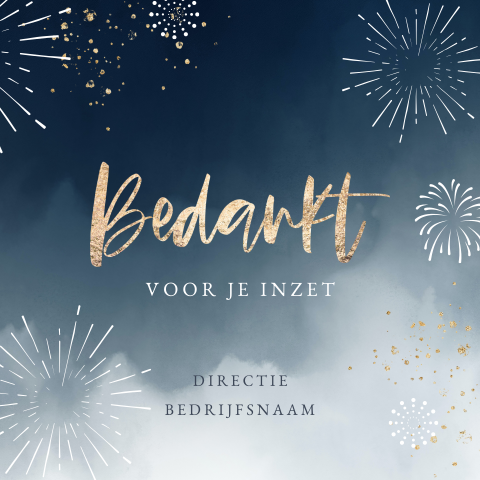 Grafische kerstkaart met bedankt voor je werknemers