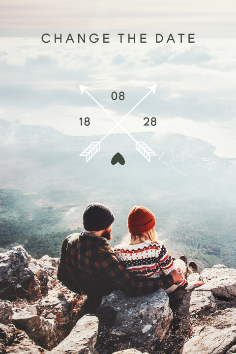 Moderne change the date kaart met datum en foto