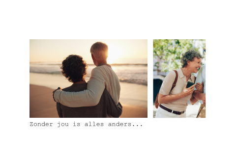 Bedankkaart na overlijden met foto's en lieve tekst