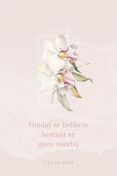 Bedankkaart na overlijden met gedicht en orchidee