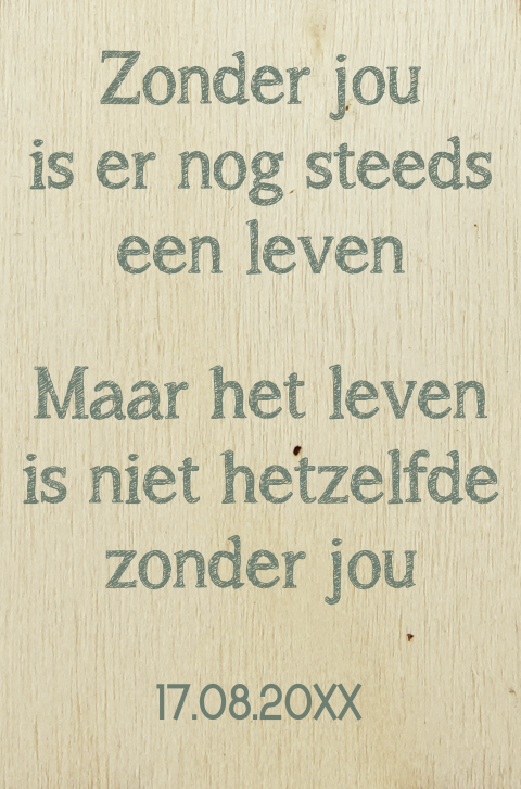 Houten kersthanger kerstboom met persoonlijke tekst - Zonder Jou