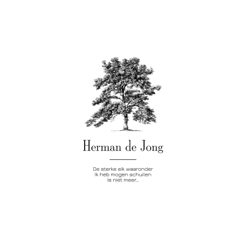 Rouwkaart met illustratie van boom - klassiek en ingetogen