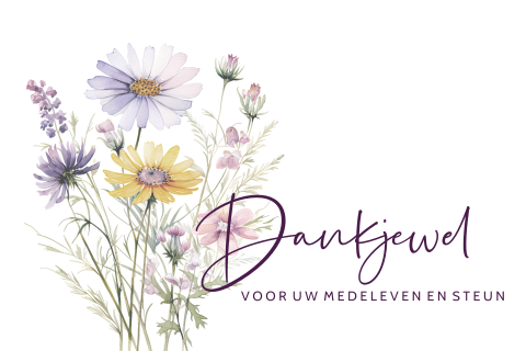 Lieve bedankkaartjes na overlijden met veldbloemen