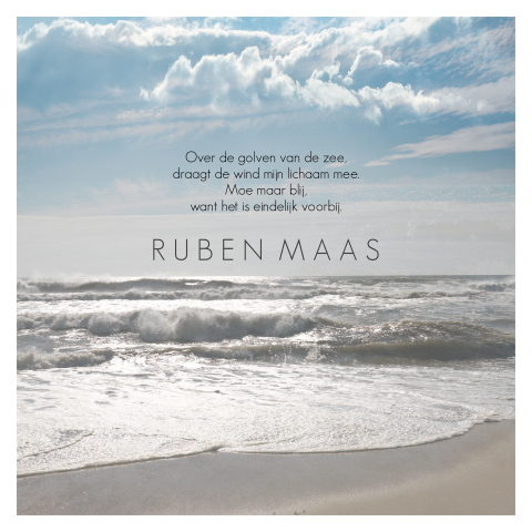 Rouwkaart zee en strand