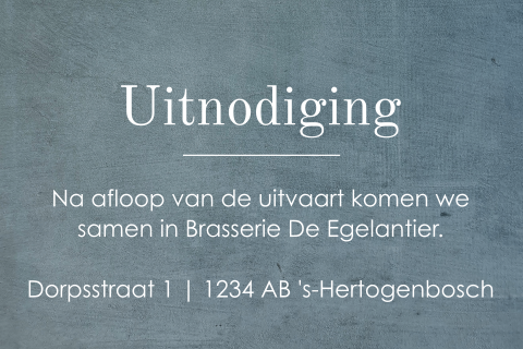 Uitnodiging samenzijn blauw