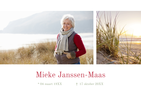 Rouwkaart foto duinen portret uniek