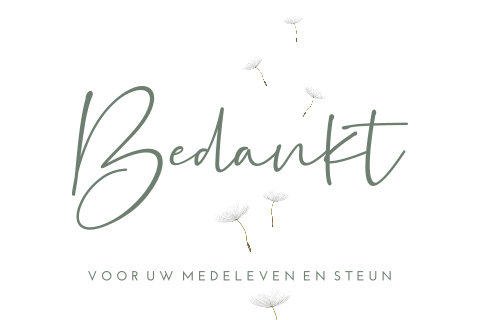 Bedankkaarten na overlijden met paardenbloempluisjes