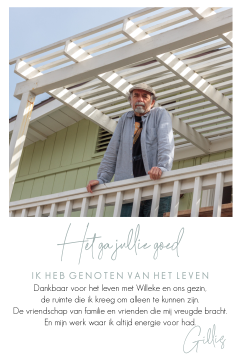 Alternatief voor een bidprentje met foto en mooie woorden