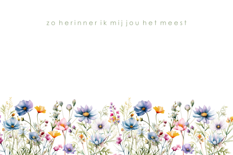 Condoleance kaartje veldbloemen