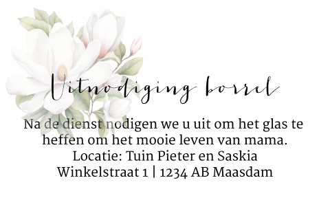 Uitnodiging samenzijn magnolia